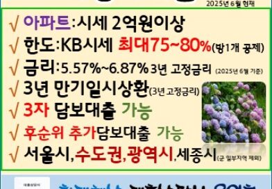 현대해상 사업자 아파트담보대출 시세 최대80% 고 금리대환대출 3자 담보대출 후순위 추가대출