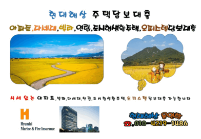 현대해상 아파트 빌라 다세대 오피스텔담보대출 매매잔금 대환대출 사업자대환 신탁대환 3자담보 아파트1층일반가 주부 무소득자 고령자주택담보대출